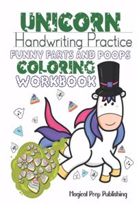 Unicorn Handwriting Practice Funny Farts and Poops Coloring Workbook
