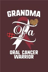 Grandma Of A Oral Cancer Warrior: Oral Cancer Awareness Leopard Buffalo Plaid Family Gift