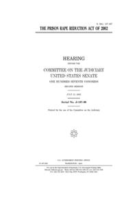 The Prison Rape Reduction Act of 2002