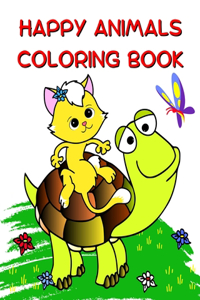 Happy Animals Coloring Book