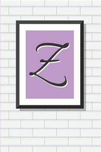 Initial Z Personalized Blank Lined Journal Notebook