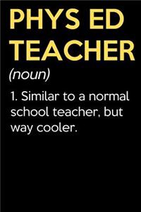 Phys Ed Teacher (Noun) 1. Similar To A Normal School Teacher But Way Cooler