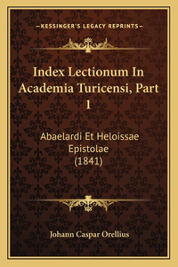 Index Lectionum In Academia Turicensi, Part 1