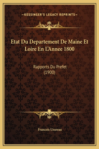 Etat Du Departement De Maine Et Loire En L'Annee 1800