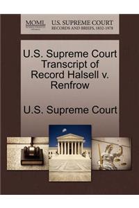 U.S. Supreme Court Transcript of Record Halsell V. Renfrow