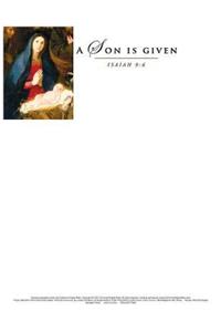 A Son Is Given Christmas Nativity Letterhead (Pkg of 50)