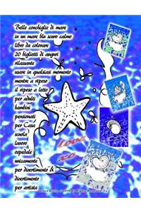 Belle conchiglie di mare in un mare blu scuro calmo libro da colorare 20 biglietti di auguri rilassante usare in qualsiasi momento mentre a riposo il riposo a letto per adulti bambini pensionati per Casa scuola lavoro ospedale