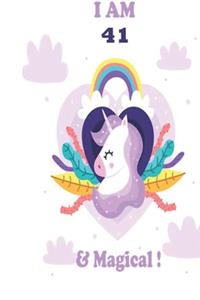Unicorn Journal I am 41 & Magical!