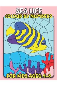 Sea Life Color By Number for Kids Ages 4-8