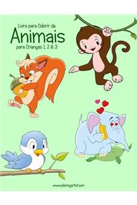 Livro para Colorir de Animais para Crianças 1, 2 & 3