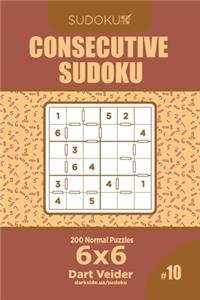 Consecutive Sudoku - 200 Normal Puzzles 6x6 (Volume 10)