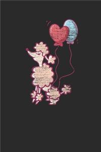 Poodle With Heart Balloons
