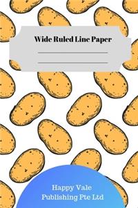 Cute Potato Wide Ruled Line Paper