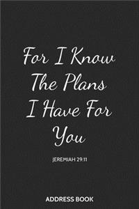 Address Book For I know The Plans I Have For You