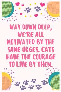 Way down deep, we're all motivated by the same urges. Cats have the courage to live by them