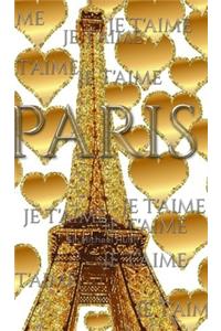 je t'aime gold glitter eiffel Tower creative blank journal sir Michael designer edition
