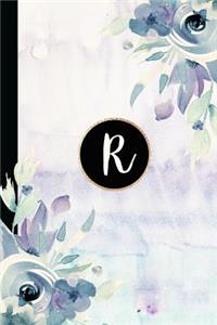 R: Monogram Initial R Composition Notebook for Women and Girls