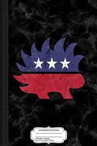 Distressed Libertarian Porcupine Party LOGO Composition Notebook