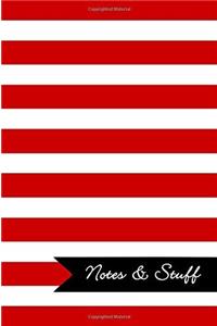 Notes & Stuff Lined Notebook With Red Striped Pattern Cover