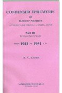 Lahiri Condensed Ephemeris From 1941-1951 [Paperback] N C Lahiri