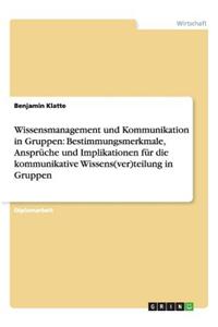 Wissensmanagement Und Kommunikation in Gruppen