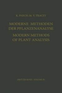 Moderne Methoden Der Pflanzenanalyse / Modern Methods of Plant Analysis