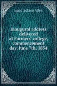 INAUGURAL ADDRESS DELIVERED AT FARMERS