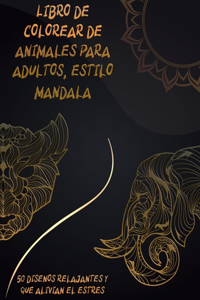 Libro para colorear de animales para adultos, estilo mandala