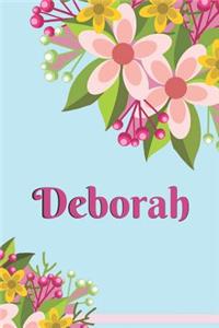 Deborah Personalized Blank Lined Journal Notebook