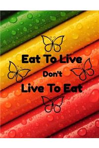 Eat To Live Don't Live To Eat