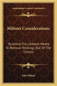 Milton's Considerations