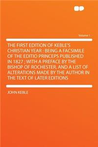 The First Edition of Keble's Christian Year