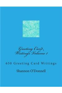 Greeting Card Writings Volume 1