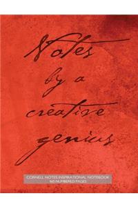 Cornell Notes Inspirational Notebook 160 Numbered Pages