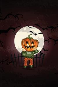 Full Moon Jack Scarecrow Grid Notebook