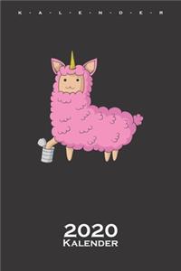 Lama Einhorn Kalender 2020