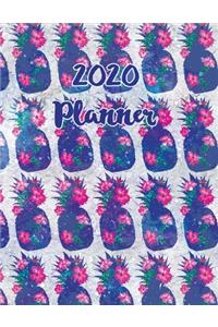 2020 Weekly Monthly Planner Pineapple Blue Patterns