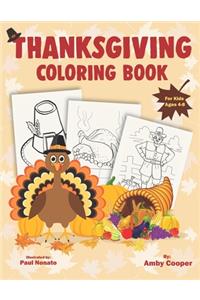 Thanksgiving Coloring Book for Kids Ages 4-8