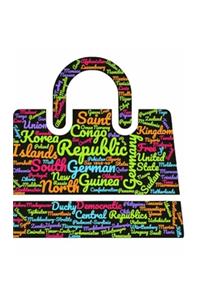 world countries suitcase themed creative blank journal