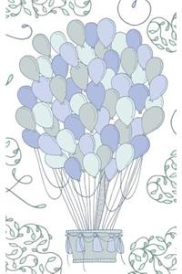 Blue & Gray Hot Air Balloon - Lined Notebook with Margins - 5x8