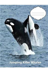Jumping Killer Whales Wide Ruled Line Paper Composition Book
