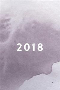 2018: Monthly, Weekly, Daily Planner, Watercolor, January 2018 - December 2018