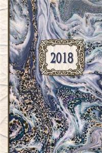 2018 Diary Purple Marble Design