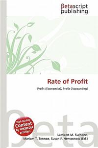 Rate of Profit