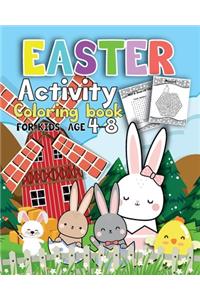 Activity Easter Coloring book for kids age 4-8