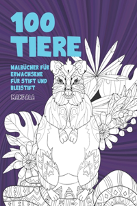 Malbücher für Erwachsene für Stift und Bleistift - Mandala - 100 Tiere