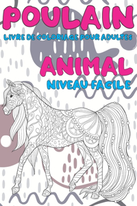 Livre de coloriage pour adultes - Niveau facile - Animal - Poulain