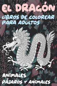 Libros de colorear para adultos - Pájaros y animales - Animales - El dragón