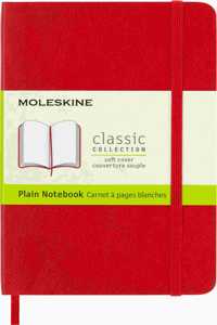 Moleskine Scarlet Red Pocket Plain Notebook Soft