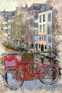 Parked Bike in Amsterdam Painting Journal